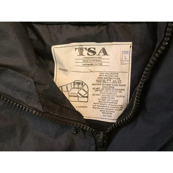 Vintage TSA American Eagle Airlines Crew Jacket L Aviation Navy Blue Work Wear